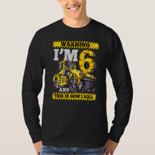 T-shirt Birday Boy 6 Construction 6th Birthday Roller 6t