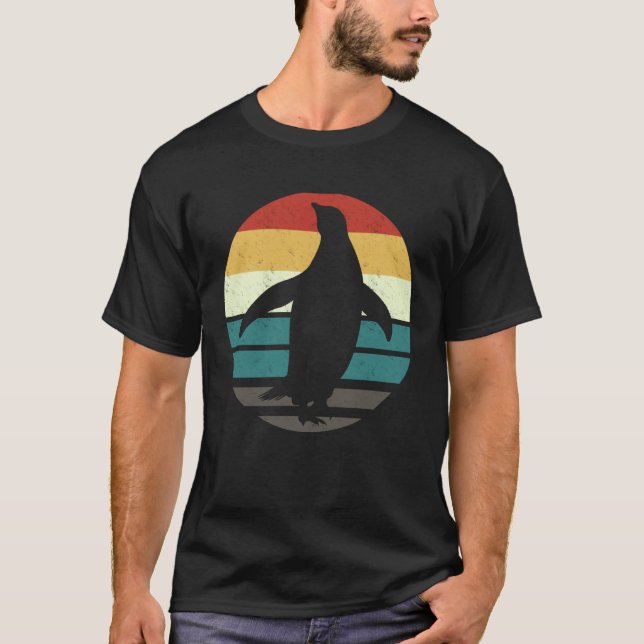 T-shirt Birds Animal    Retro Penguin (Devant)