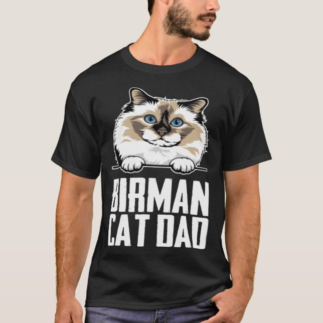 T-shirt Birman cat dad (Devant)