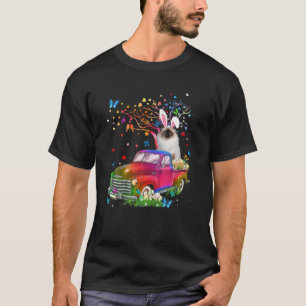 T-shirt Birman Chat Bunny Camion Chasse Oeufs Arbre Pâques