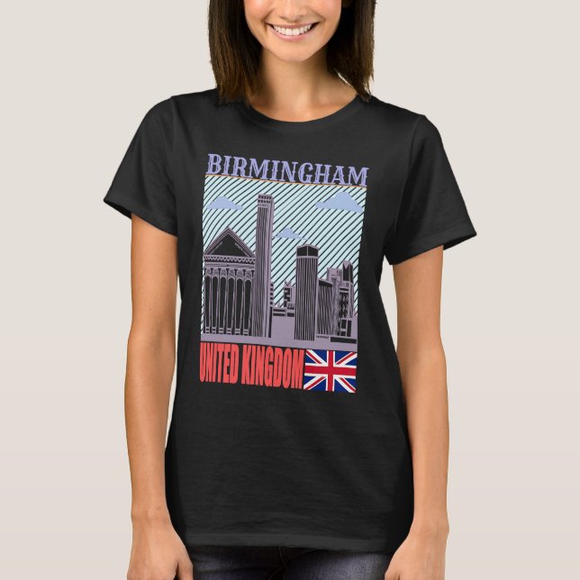 T-shirt Birmingham UK Skyline Country City Skyline Landmar (Devant)