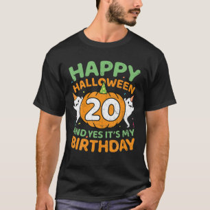 T-shirt Birthday 20 Years Old Pumkin Halloween 20th Mens
