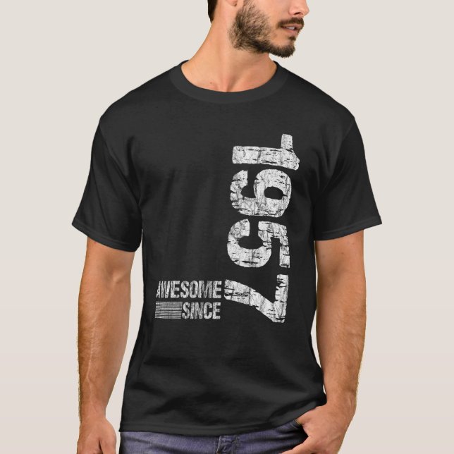 T-shirt Birthday Born 1957 Awesome since 1957 Vintage (Devant)