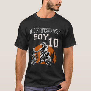 T-shirt Birthday Boy 10 Year Old Dirt Bike T 10Th Annivers