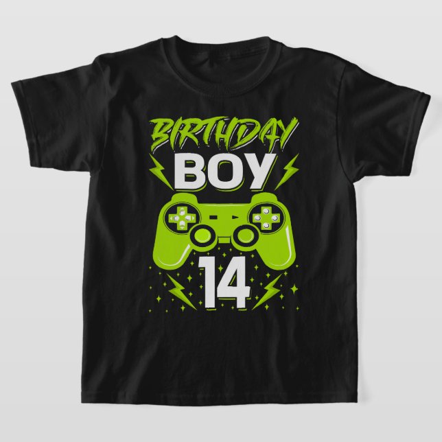 T-shirt Birthday Boy 14 Contrôleur de jeu vidéo Gamer 14th (Poser)