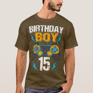 T-shirt Birthday Boy 15 Contrôleur de jeu vidéo Gamer 15th