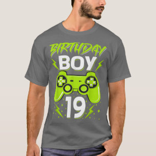 T-shirt Birthday Boy 19 Contrôleur de jeu vidéo Gamer 19th