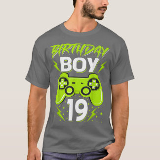 T-shirt Birthday Boy 19 Contrôleur de jeu vidéo Gamer 19th
