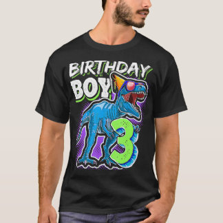 T-shirt Birthday Boy 3 3rd Birthday T Re Dinosaur Party Gi