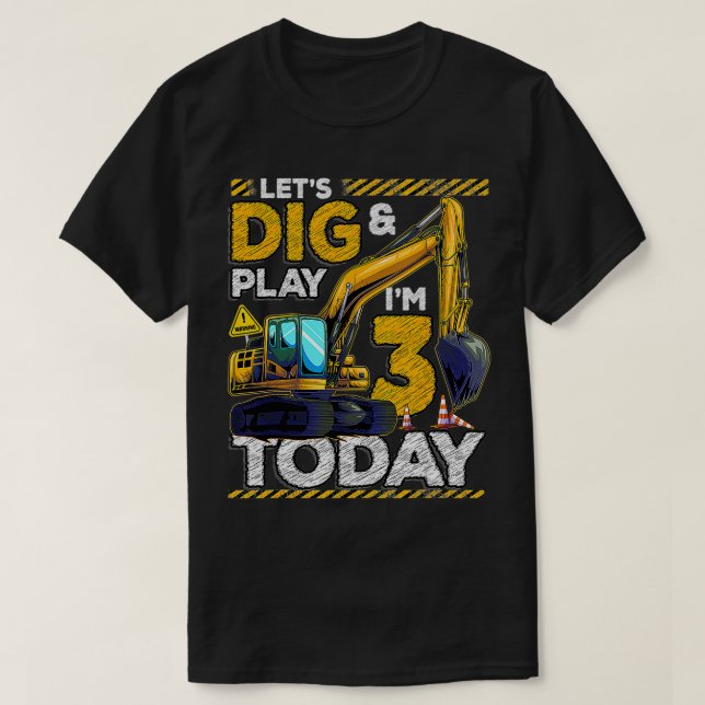 T-shirt Birthday Boy 3 Construction 3ème anniversaire Anni (Design devant)