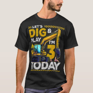 T-shirt Birthday Boy 3 Construction 3ème anniversaire Anni