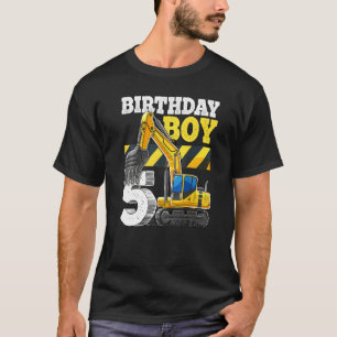 T-shirt Birthday Boy 5e Birthday Excavator Construction V