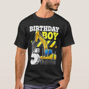 T-shirt Birthday Boy 5th Birthday Excavator Construction V