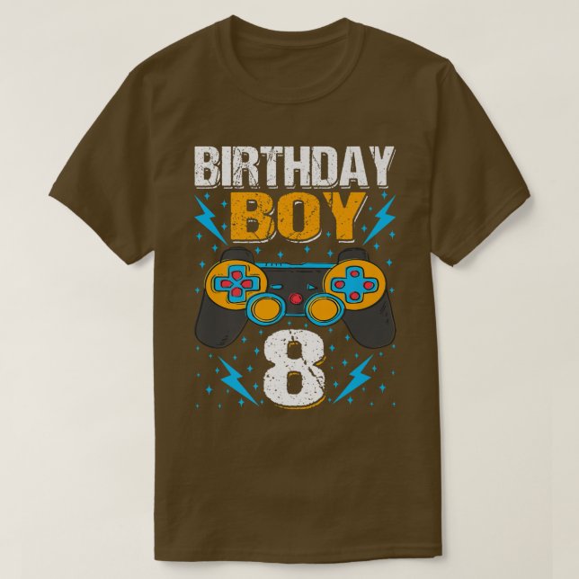T-shirt Birthday Boy 8 Video Game Controller Gamer 8th Bir (Design devant)