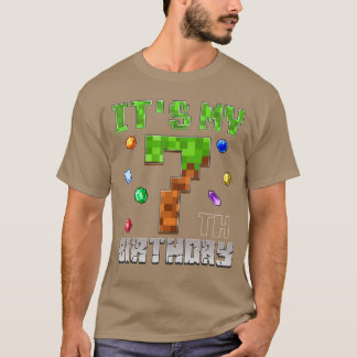 T-shirt Birthday Boy Its My 7th Birthday Video Game Piel f