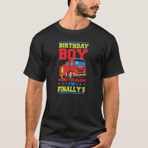 T-shirt Birthday Boy Sound L'alarme Je suis enfin 5 année
