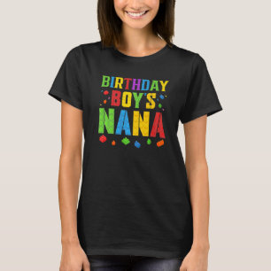 T-shirt Birthday Boy's Nana Blocks Master Builder Brick Bu