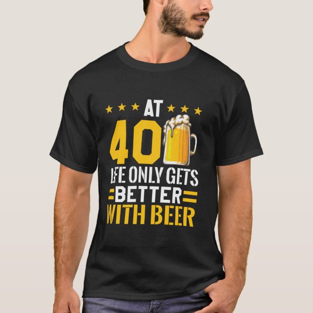 T-shirt Birthday Drink Bière 40th Birthday Crew Happy 40 Y (Devant)
