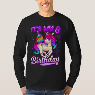 T-shirt Birthday Girl Pop It Unicorn Pour 8e Anniversaire