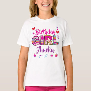 T-shirt Birthday Girl Sweet motifs personnalisés