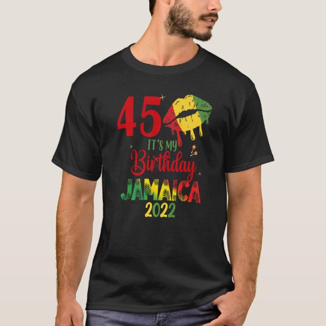 T-shirt Birthday Jamaica Girl 30th 50th Party Outfit Match (Devant)