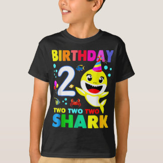 T-shirt Birthday Kids Shark Shirt 2 years old 2nd Shirt