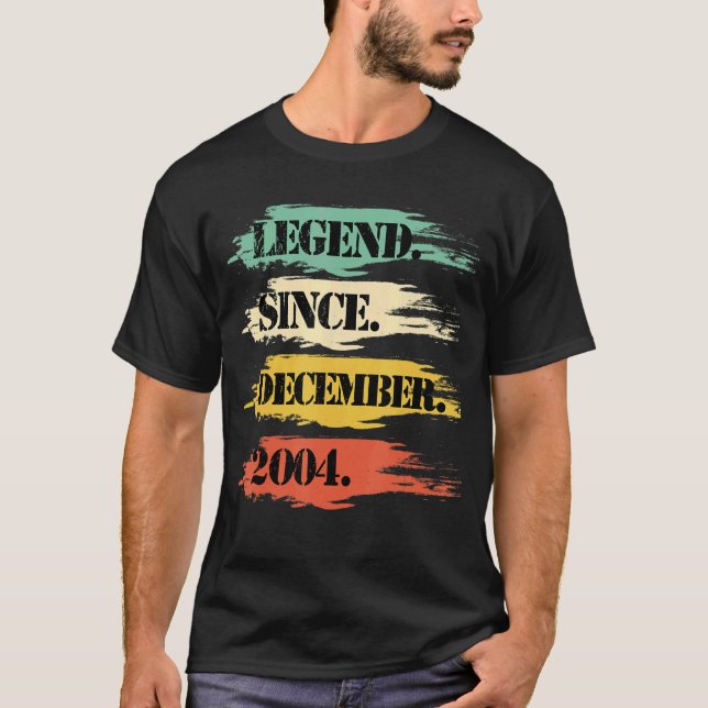 T-shirt Birthday Legendary since December 2004 Rétro (Devant)