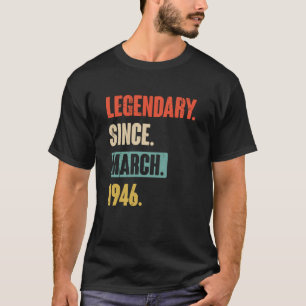 T-shirt Birthday March 77th Decoration 77 Years Old Vintag