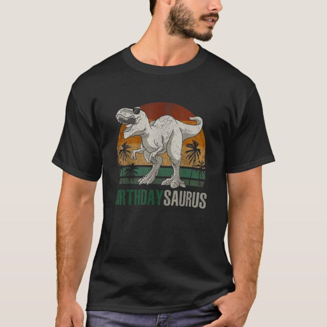 T-shirt Birthdaysaurus Rex Dinosaur Anniversaire Famille S (Devant)