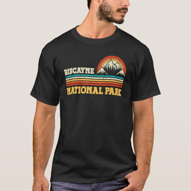T-shirt Biscayne National Park Mountain Trees & Sun Campin (Devant)