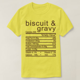 T-shirt biscuit et gravure étiquette de la valeur nutriti