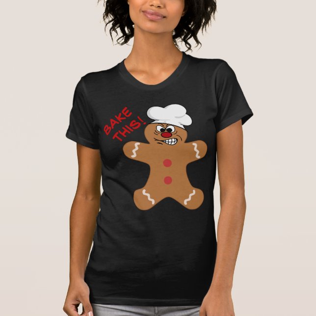 T-shirt Biscuit fâché de bonhomme en pain d'épice (Devant)