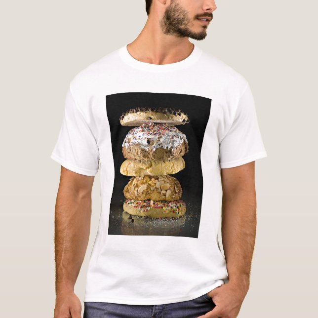 T-shirt Biscuits dans une pile (Devant)