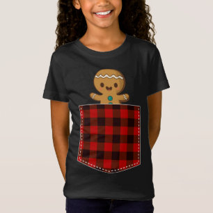 T-Shirt Biscuits en pain d'épice rouge en bison de poche