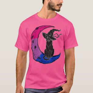 T-shirt Biseual Moon Space Cat Witch Pride Halloween 572