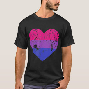 T-shirt Biseual Pride LGBT Drapeau Amour Coeur