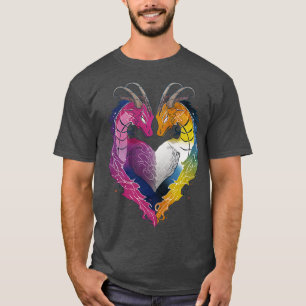 T-shirt Bisexual Aroace Dragons LGBT Pride Drapeau