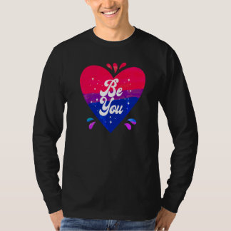 T-shirt Bisexual Bi Fierté Drapeau Coeur Be You