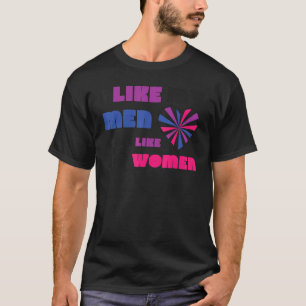 T-shirt Bisexual Bi Fierté Drapeau J'Aime Mes Hommes Comme