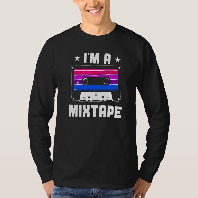 T-shirt Bisexual Bi Pride Drapeau Bande de cassette Je sui (Devant)
