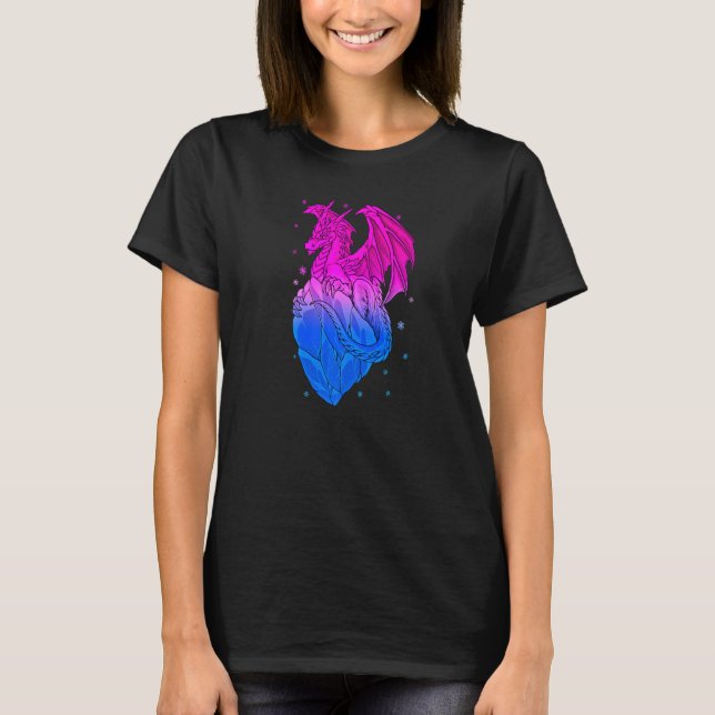 T-shirt Bisexual Ice Dragon Bi Pride Drapeau Couleurs Hive (Devant)