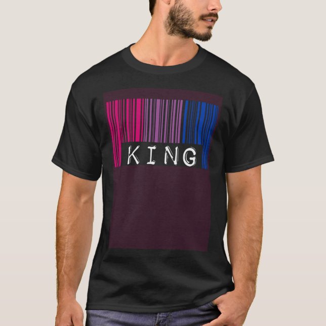 T-shirt Bisexual King Barcode Trendy Bisexual Pride Flag A (Devant)
