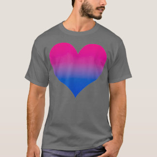 T-shirt Bisexual Pride Bi Drapeau Coeur Gradient Lgbtq Amo