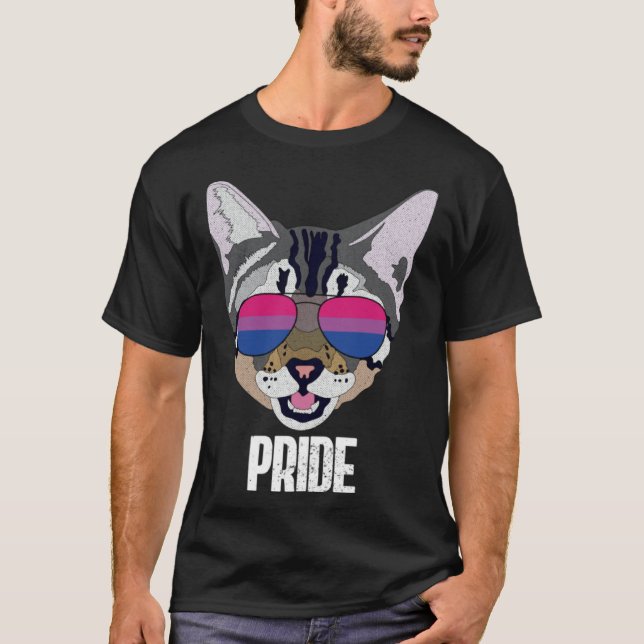 T-shirt Bisexual Pride  Cat Bi Pride (Devant)