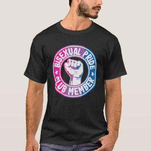 T-shirt Bisexual Pride Club Membre Fist Rainbow LGBT Drape
