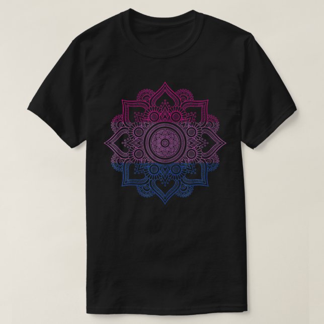 T-shirt Bisexuel LGB Mandala Bi Pride Bisexualité LGB Supp (Design devant)