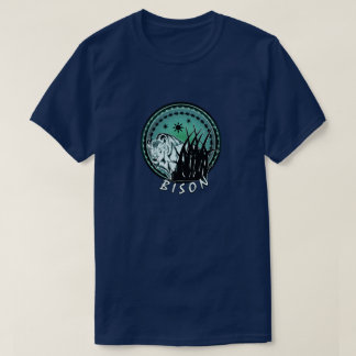 T-shirt Bison - American Buffalo Aqua Blue