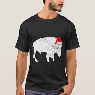 T-shirt Bison Buffalo Santa Hat - Pyjama de Noël