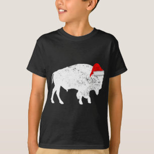T-shirt Bison Buffalo Santa Hat - Pyjama de Noël