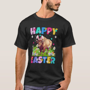 T-shirt Bison Joyeuses Pâques Chasse aux œufs Lapin Oreill